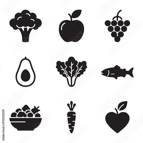 fruits and vegetables icons