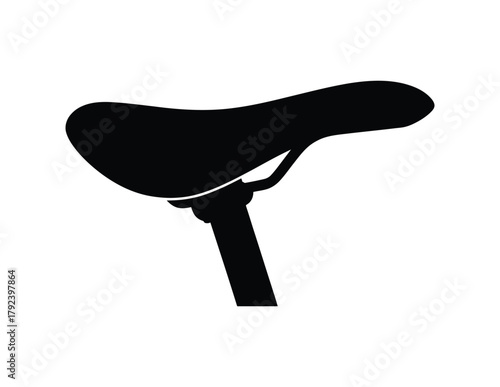 Bicycle Saddle Seat Black Silhouette Icon Vector
