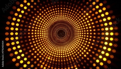 Concentric orange dot circles forming glowing vortex
