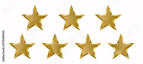 Set of vector golden stars isolated on white background. EPS10