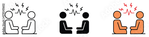 Argument icon vector. relationship problems, stressful meetings symbol. vector illustration.