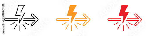 Disruption icon vector. Power surge, power broken symbol. vector illustration.