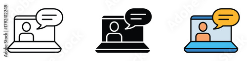 Online Consultation icon vector. instant connection and modern business interaction symbol. vector illustration.