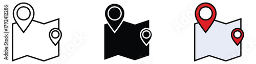 Map, Explore destination icon vector. travel guides, navigation apps, and location services symbol. vector illustration.