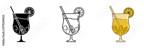Drink set icon, vectors illustration on white background