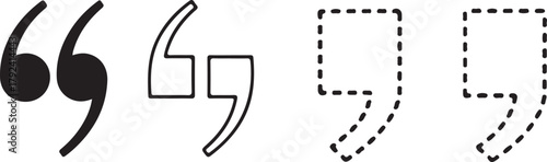 Quotation Marks: Solid, Outline, and Dashed Styles