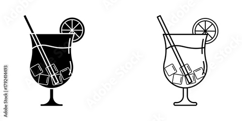 Drink set icon, vectors illustration on white background