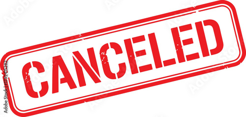 Red Stamp with the word "CANCELED" in bold, distressed letters on a white background