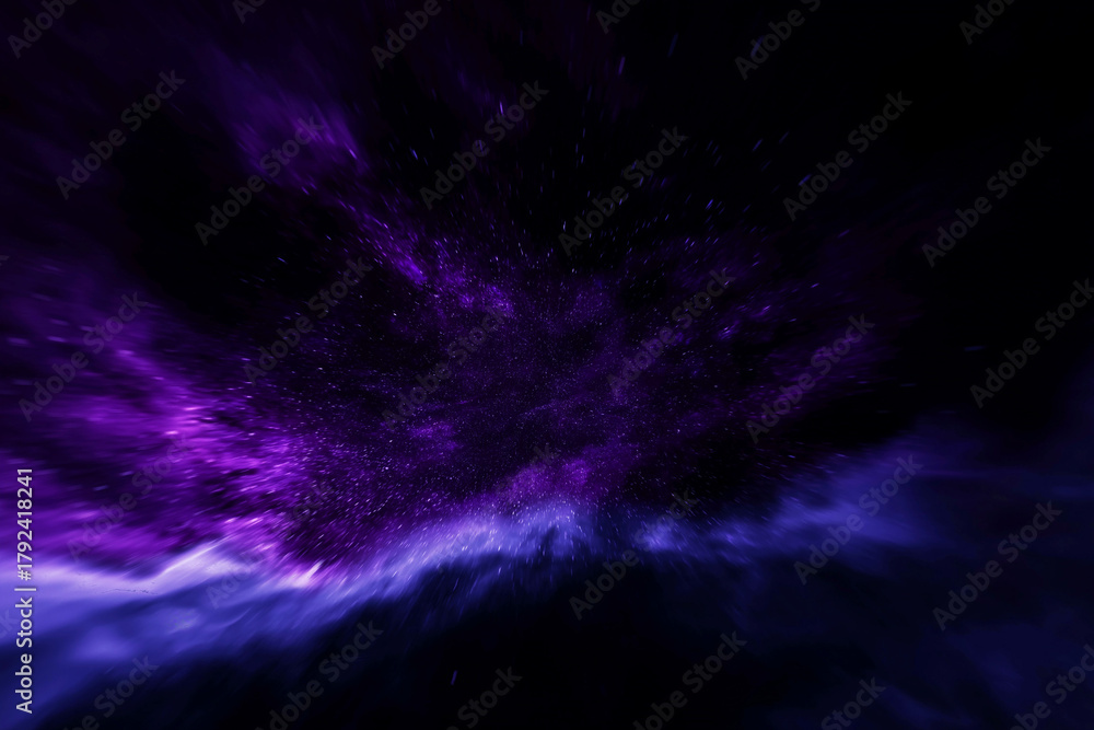 Fototapeta premium Purple Nebula Explosion with Hyperspace Streaks