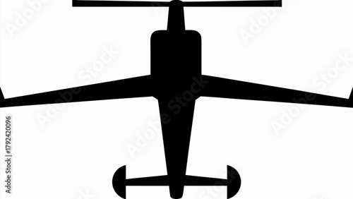 Helicopter icon for aviation design, transportation themes or air travel concepts, sleek modern design