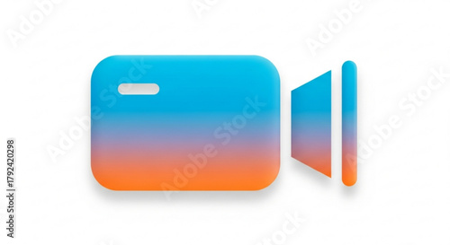 A stylized icon of a video camera with a gradient color scheme, representing video recording and filmmaking