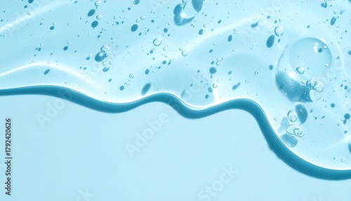 Liquid acid gel on the top melting down on minimalist background
