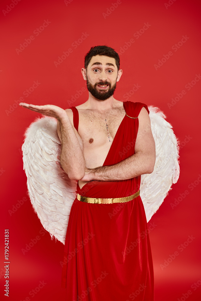 Naklejka premium Cupid brings love and laughter on Valentine's Day with his playful charm and wings