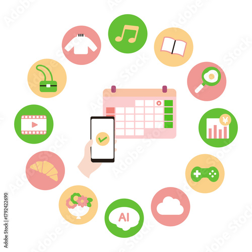 サブスクリプションのイメージイラスト　アプリケーション