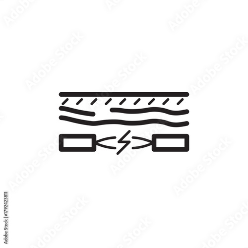 Underground cable icon symbolizing buried electrical or data transmission lines, representing specialized utility infrastructure, modern civil engineering, and subsurface network systems.