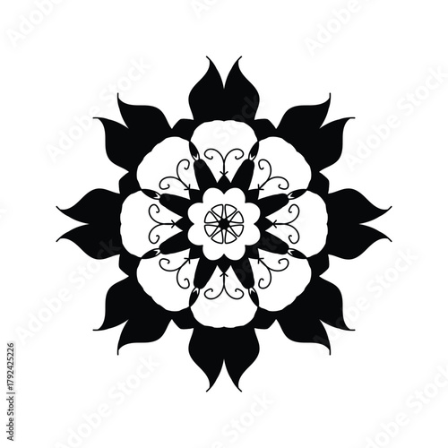 Simple mandala design for coloring. Vector floral mandala. Geometric ornamental mandalas