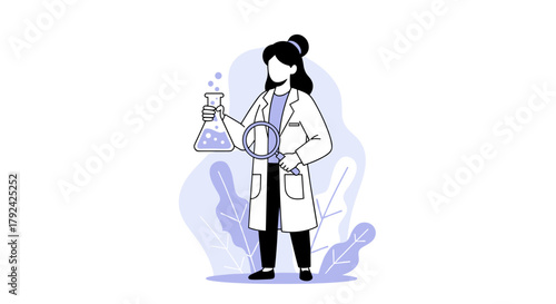 Scientist examines substance in lab, focusing on research and discovery professionally