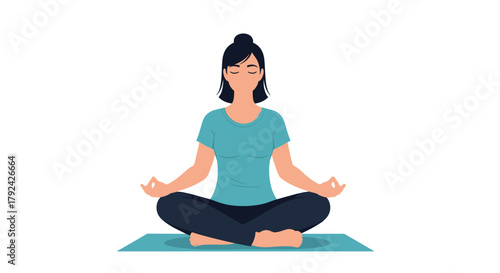 Woman meditating for mindfulness and relaxation, a zen moment of peace and wellness