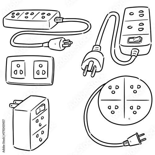 vector set of electric plug
