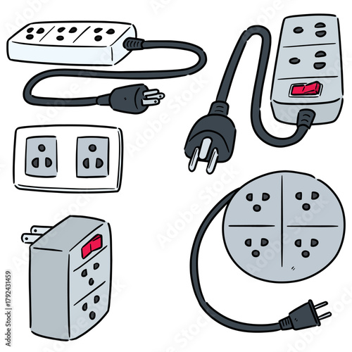 vector set of electric plug