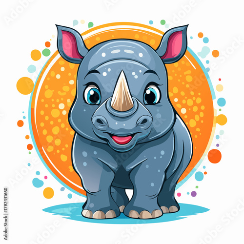 kleines Nashorn - Cartoon Comic Stil