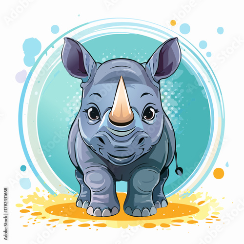 kleines Nashorn - Cartoon Comic Stil