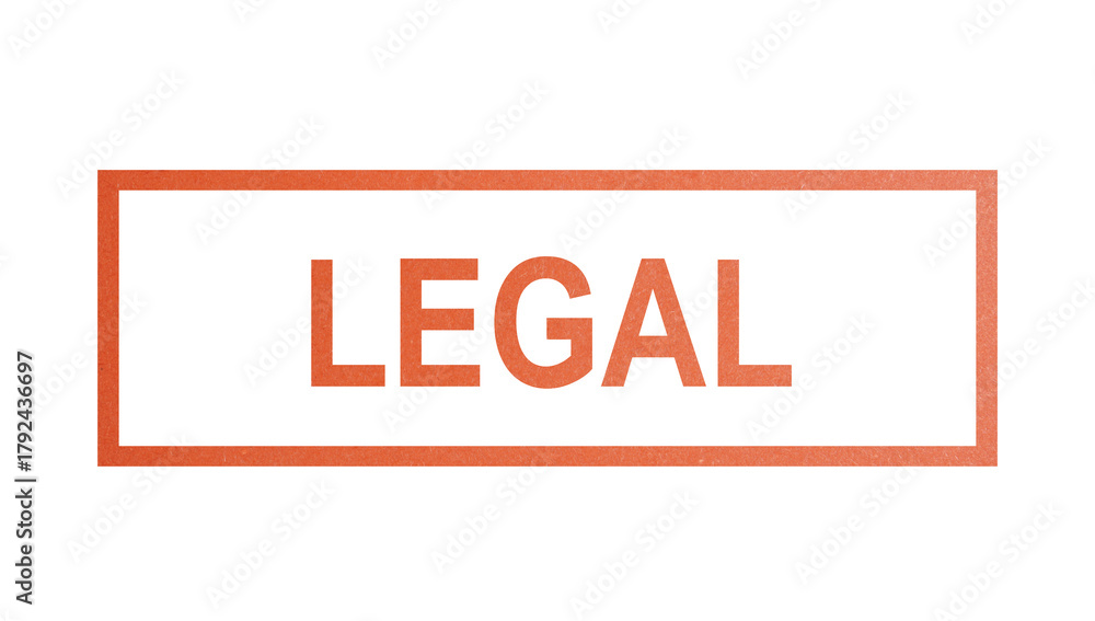 Fototapeta premium LEGAL. stamp with rough texture, rectangular frame.