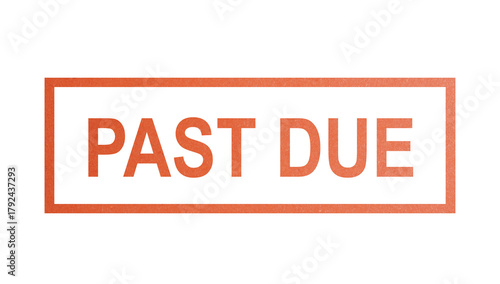 Obraz na plátně PAST DUE. stamp with rough texture, rectangular frame.