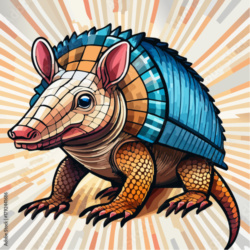 Gürteltier - Cartoon Comic Stil