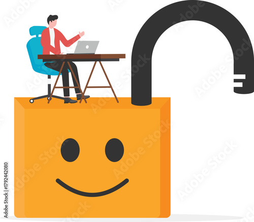 smart businessman holding golden key for success solution, unlock opportunity, achieve goal, business accessibility and growth concept
