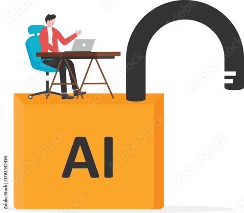 smart businessman holding golden key for success solution, unlock opportunity, achieve goal, business accessibility and growth concept
