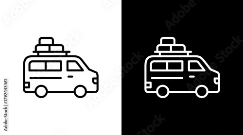 Minivan Icon Set Multiple Style Collection