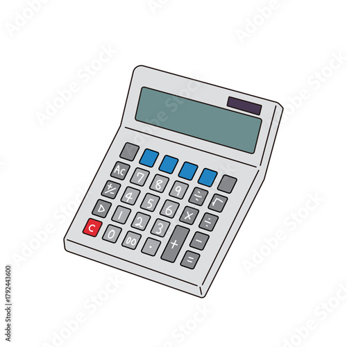 卓上電卓のイラスト（シンプルな計算機）