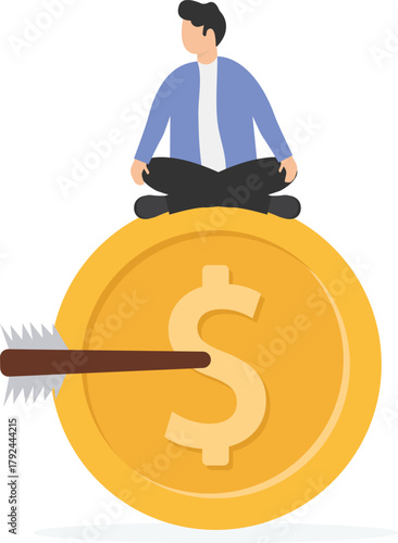 Stay focused and concentrate on business objective, goal or target, relax meditation to eliminate distraction concept.
