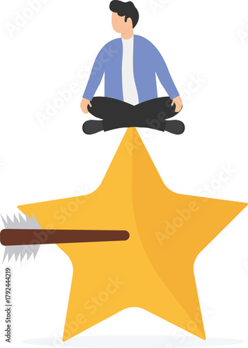 Stay focused and concentrate on business objective, goal or target, relax meditation to eliminate distraction concept.
