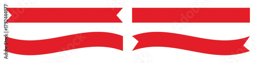 Free Download Set of red ribbon banners isolated on transparent background, png - GFXLoad
