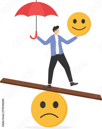 balance between profit and loss, financial challenge or risk, economic recovery concept.
