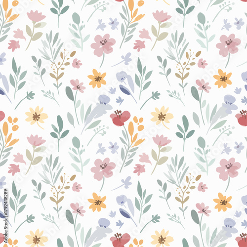 Ditsy floral flower pattern for fashion, fabric, wrapping, decor