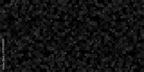 Dark Black Pixel Art Abstract Geometric Pattern Vector Illustration Background Template