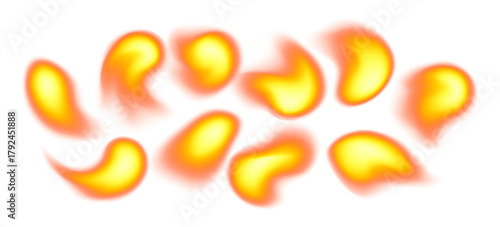 Vector Illustration Background, Abstract Fiery Glow With Blurred Yellow Orange Shapes In Dynamic Light