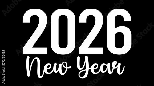Animation text for 2026 new year celebration. Ideal for digital promotions, social media posts, and festive video intros.