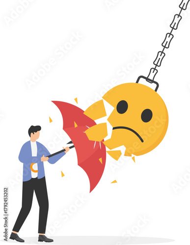 Business mistake or problem concept. Response to negative feedback, dislike or bad customer review rating,
