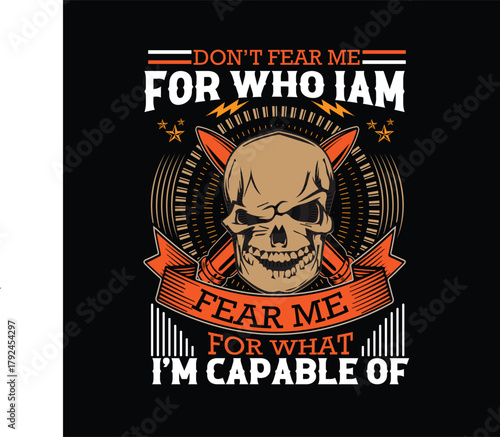 Unleash The Capability Edgy Skull Motto Tee Design