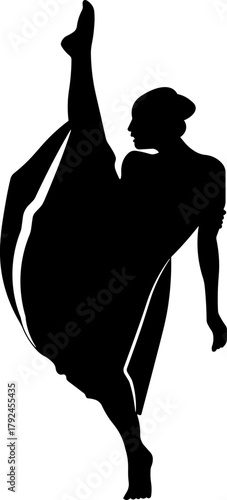 Romantic Couple Silhouette Vector Illustration