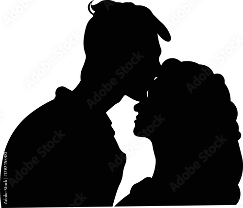 Romantic Couple Kissing Silhouette