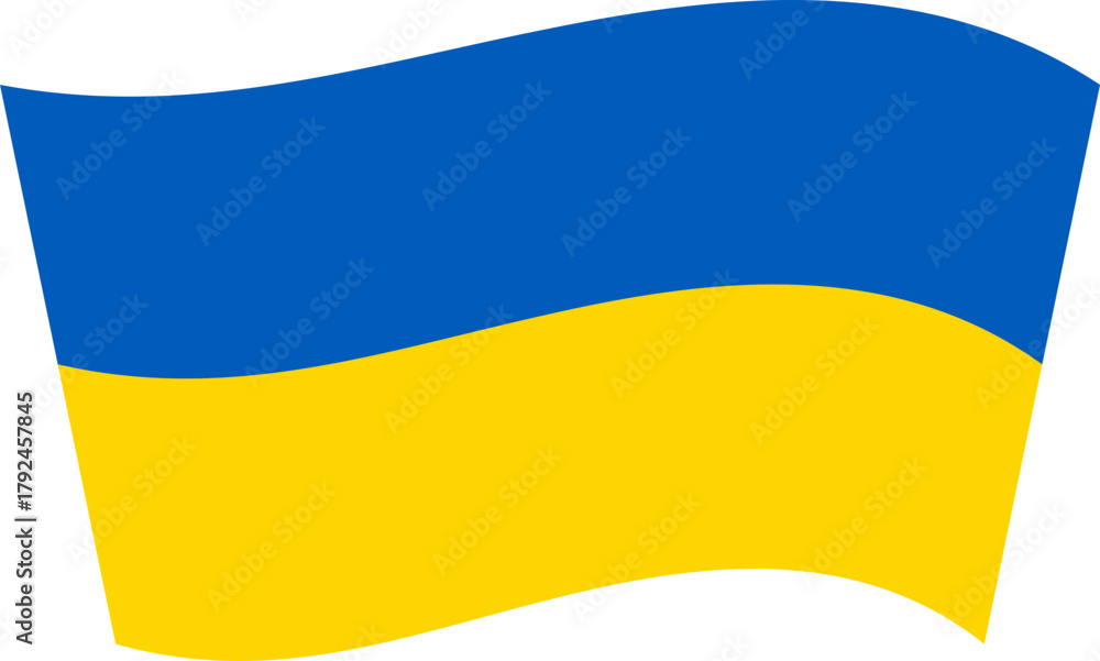 Obraz premium Left-tilted waving Ukraine flag vector