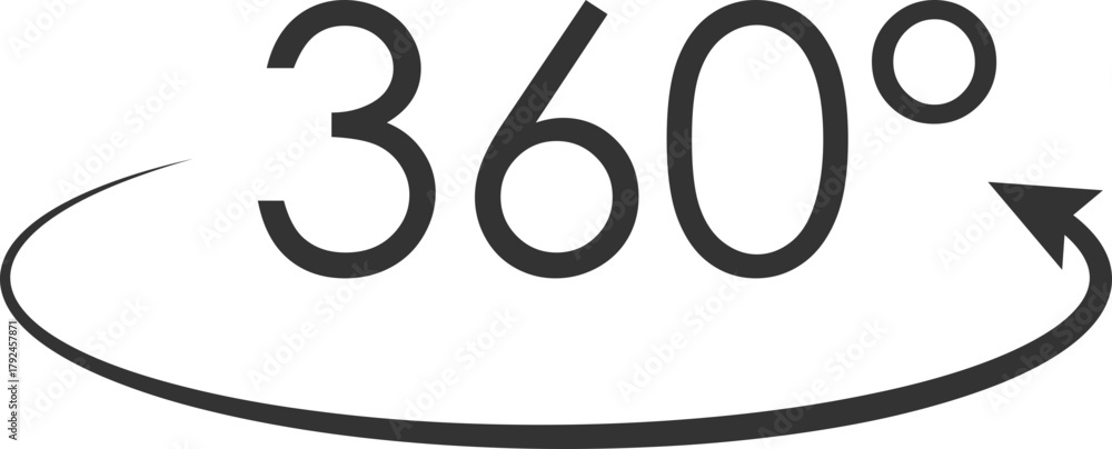 Naklejka premium 360 degree icon with curved arrow base