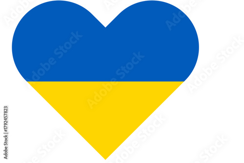 Heart shaped Ukrainian flag symbol