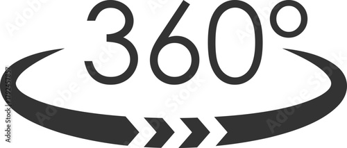 360 degree view rotation arrow icon