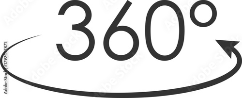 360 degree icon with curved arrow base
